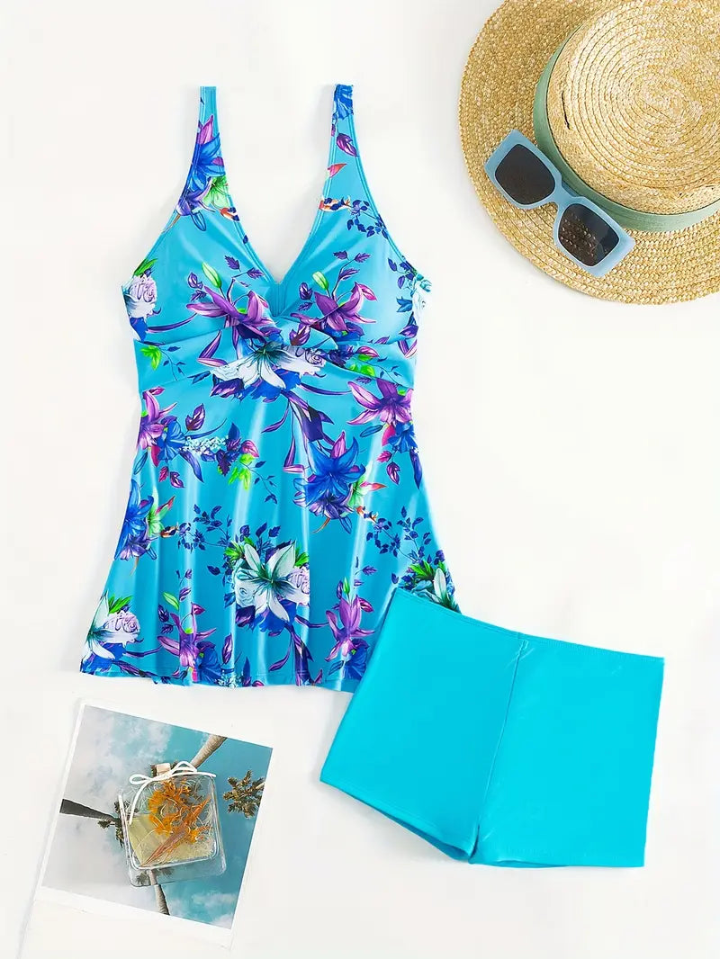 IslaBloom| Tropical Tankini Set – Confidence & Coverage in Every Move