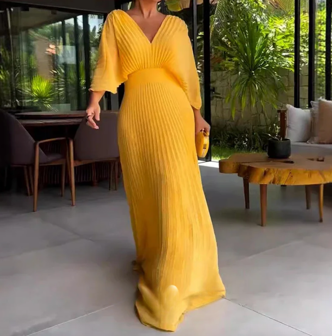 Greta | Flow Pleated Maxi Dress – Where Ease Meets Elegance