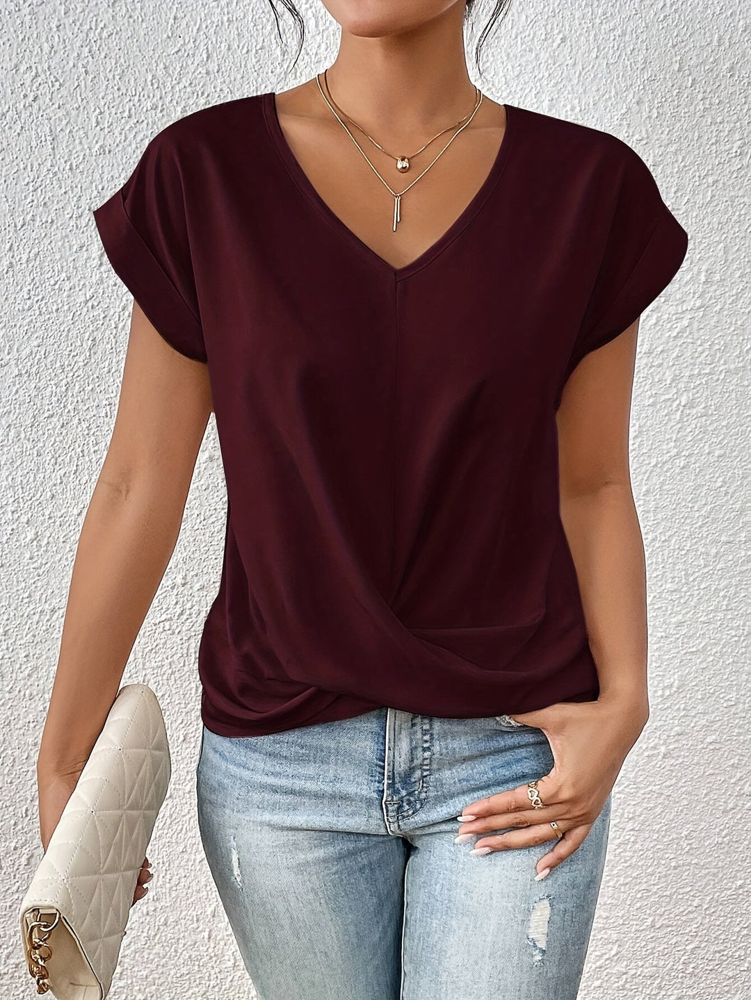 Liana | Soft Drape Twist-Front Top - Flattering, Comfortable & Elegant”