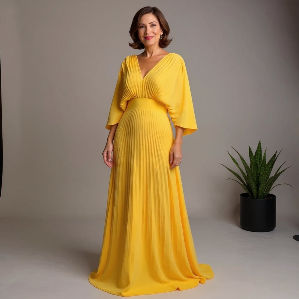 Greta | Flow Pleated Maxi Dress – Where Ease Meets Elegance