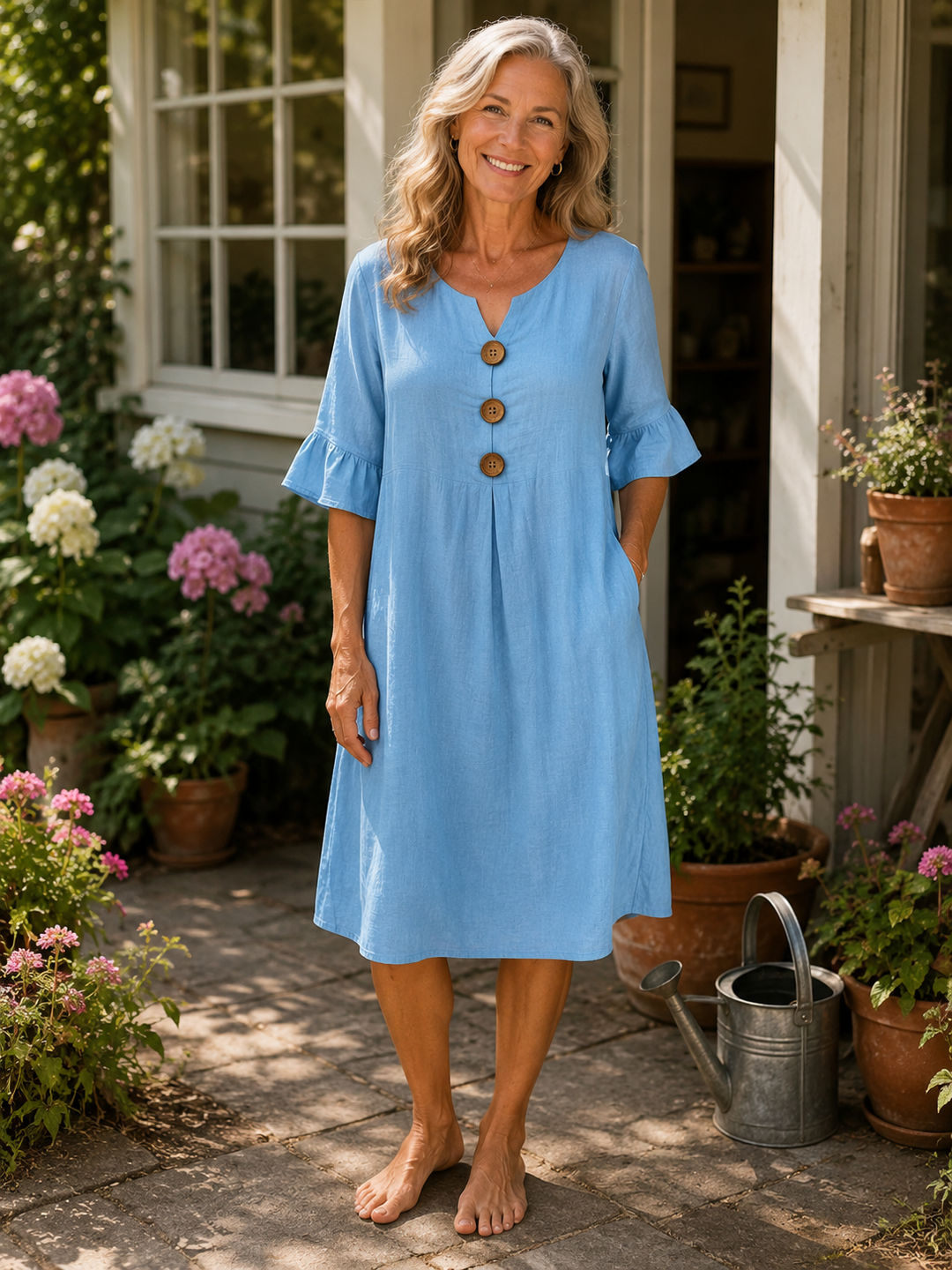 Carol | Relaxed Button Dress