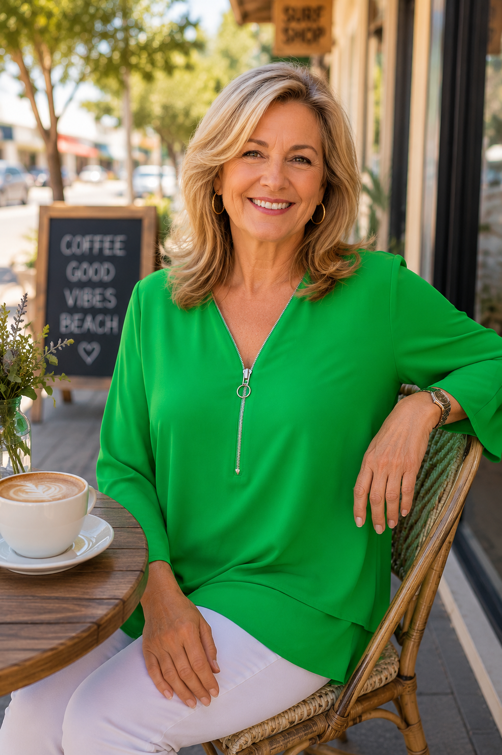 Sienna | Lightweight Chiffon Zipper Blouse