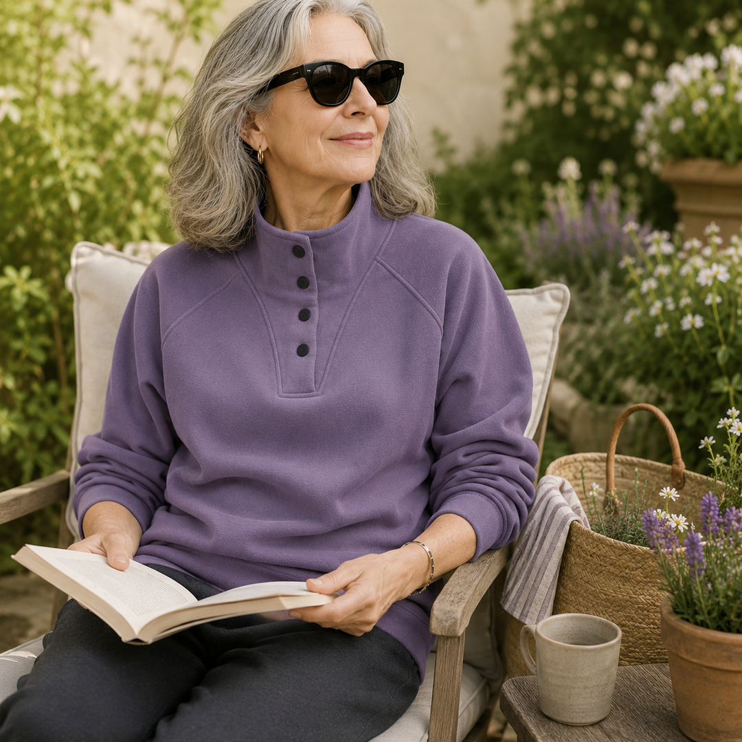 Marley| Button-Neck Pullover