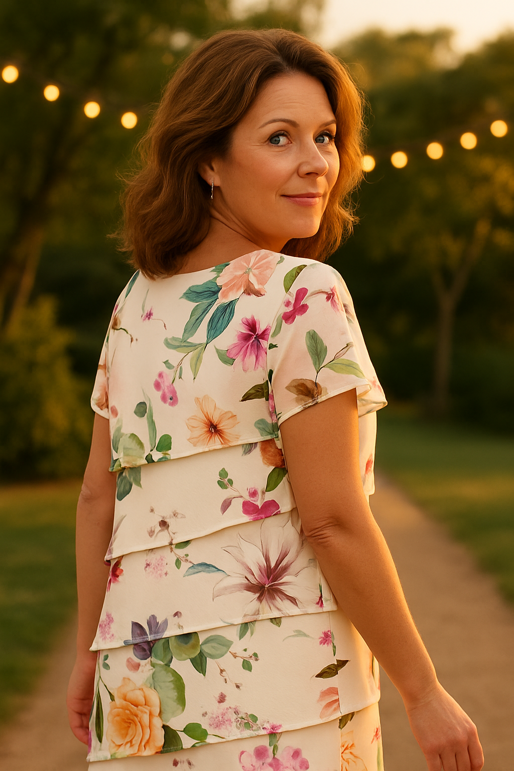 Odessa |  Elegant Floral Midi Dress