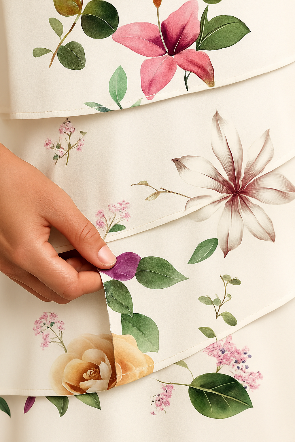 Odessa |  Elegant Floral Midi Dress