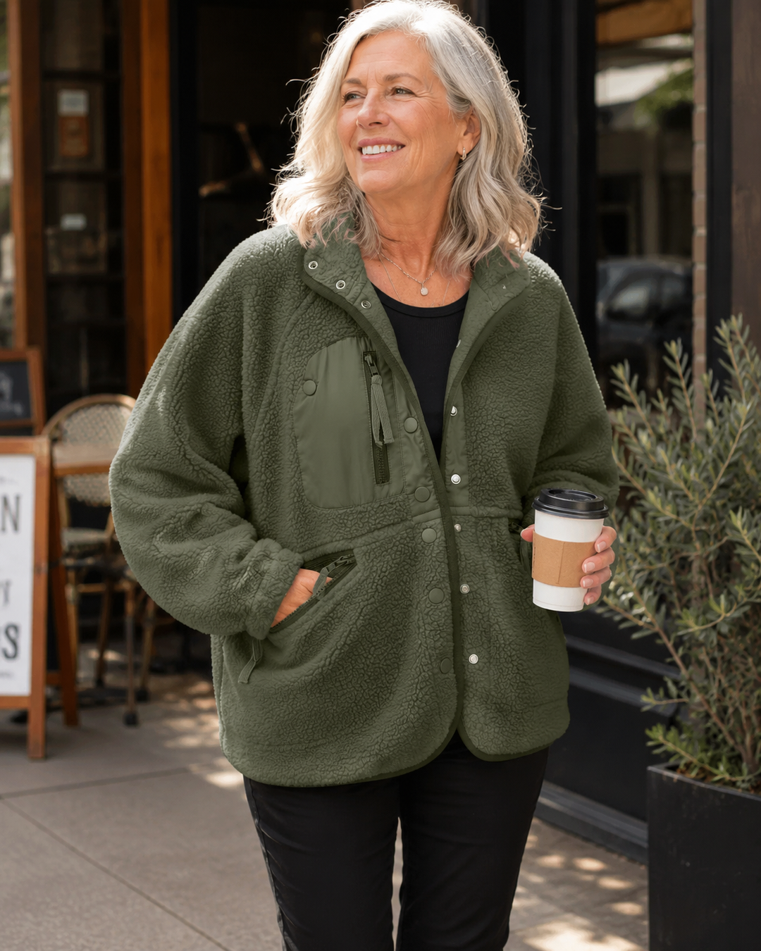 Hazel | Cozy Button-Down Fleece Jacket