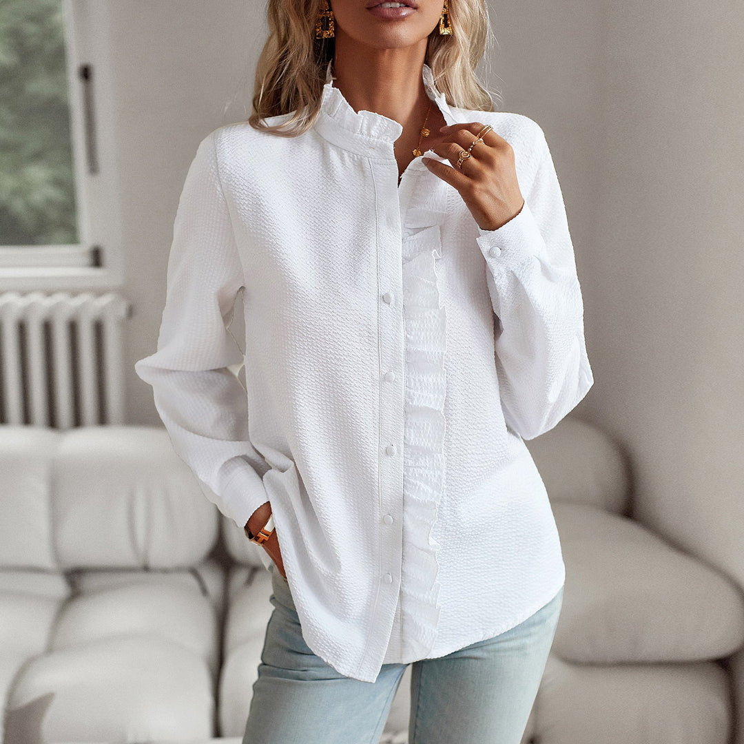 Helen | Ruffle-Trim Blouse – Soft Elegance, Made for You