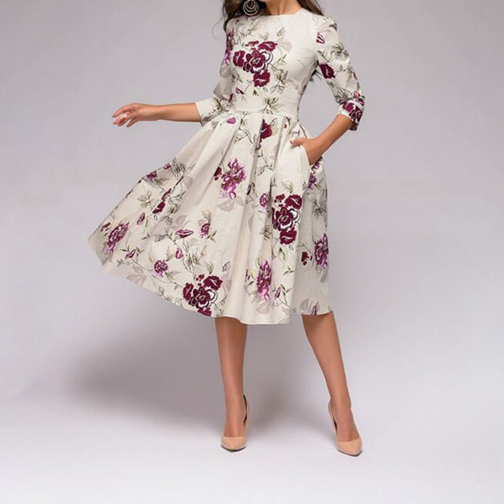 Dahlia | Floral Midi Dress