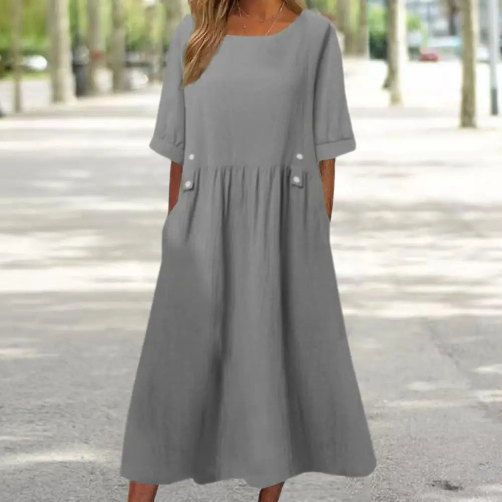 Melina | Soft Elegance Midi Dress— Comfort That Gives You Confidence