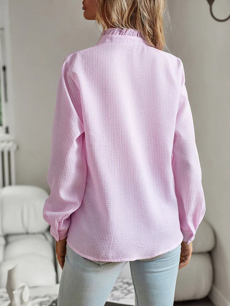 Helen | Ruffle-Trim Blouse – Soft Elegance, Made for You
