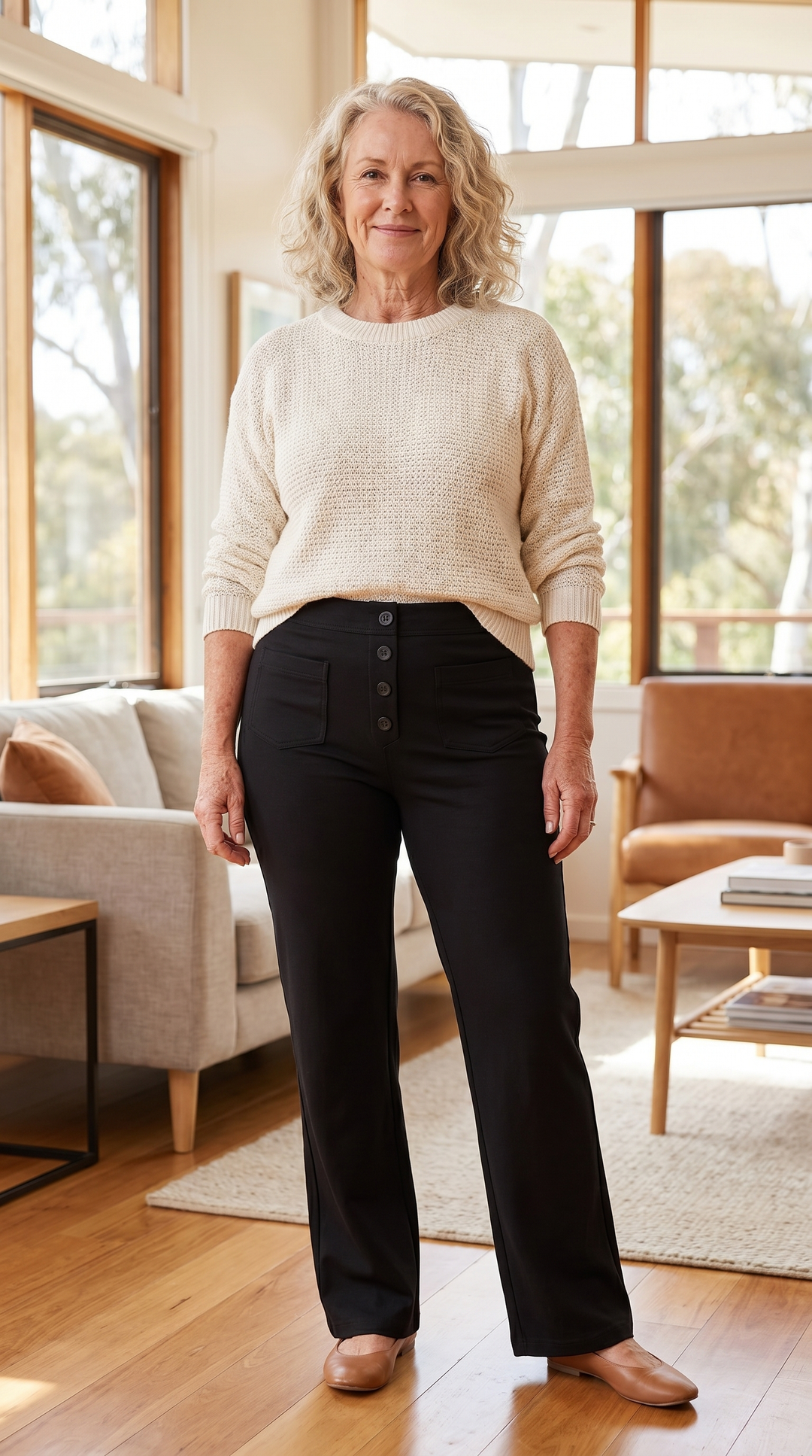 Marjorie | High-Waist Stretch & No-Pill Trouser – Timeless Confidence