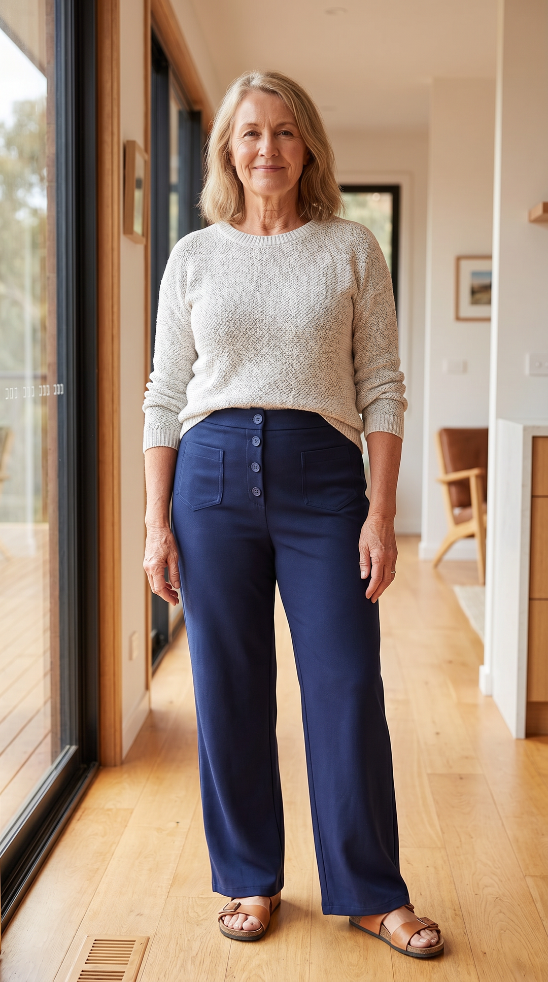 Marjorie | High-Waist Stretch & No-Pill Trouser – Timeless Confidence