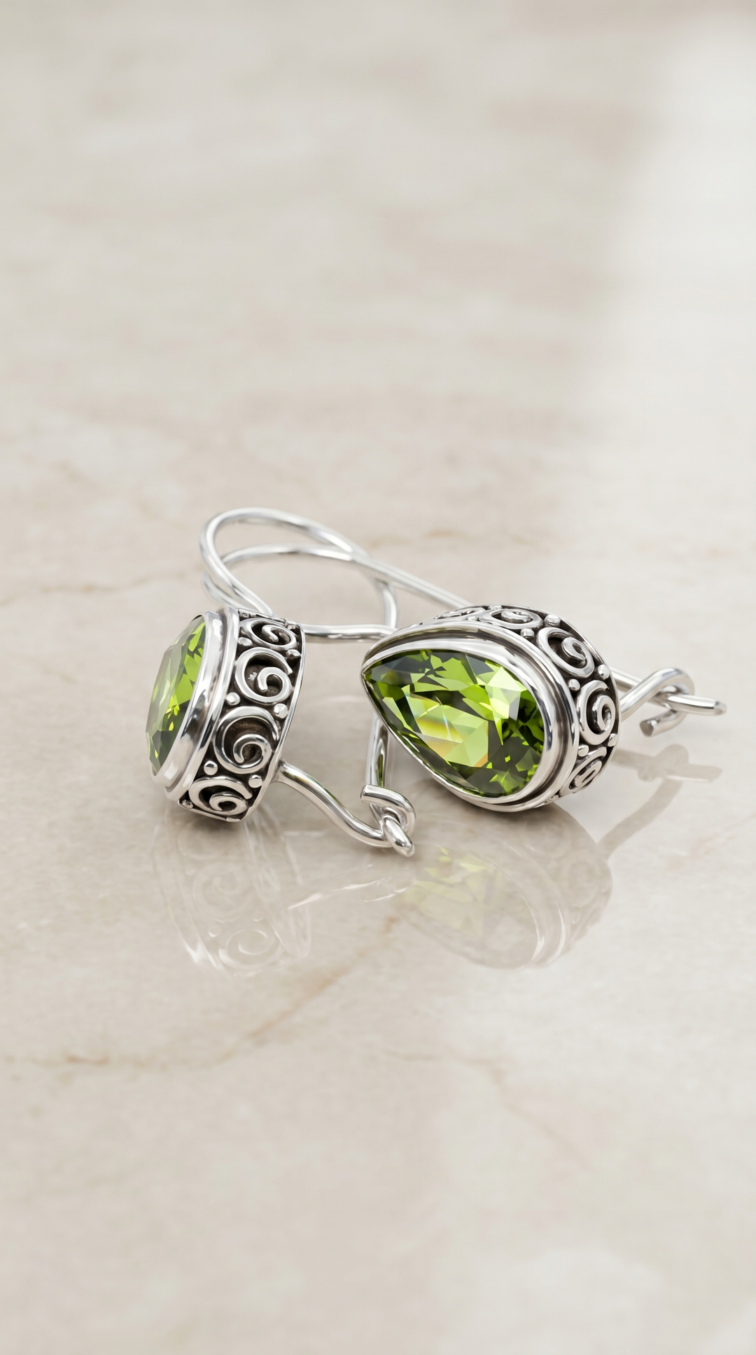 Aloura | Bali Handcrafted Peridot Earrings