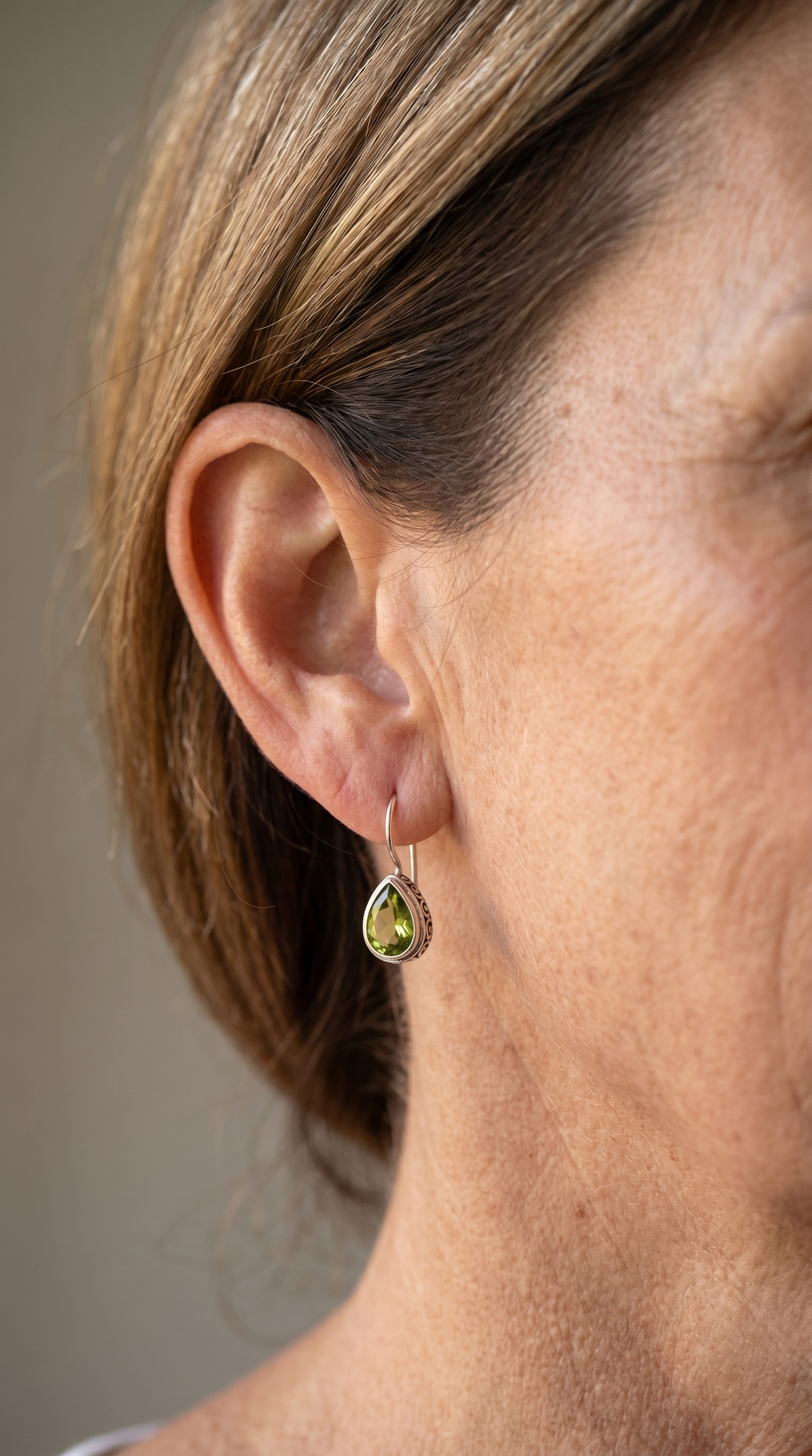 Aloura | Bali Handcrafted Peridot Earrings