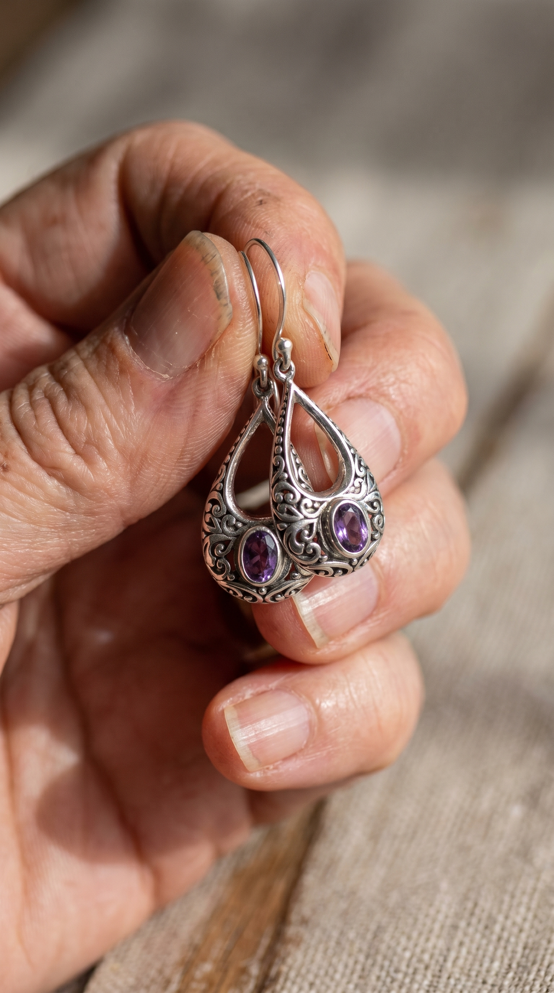 Serelle | Bali Handcrafted Amethyst Earrings
