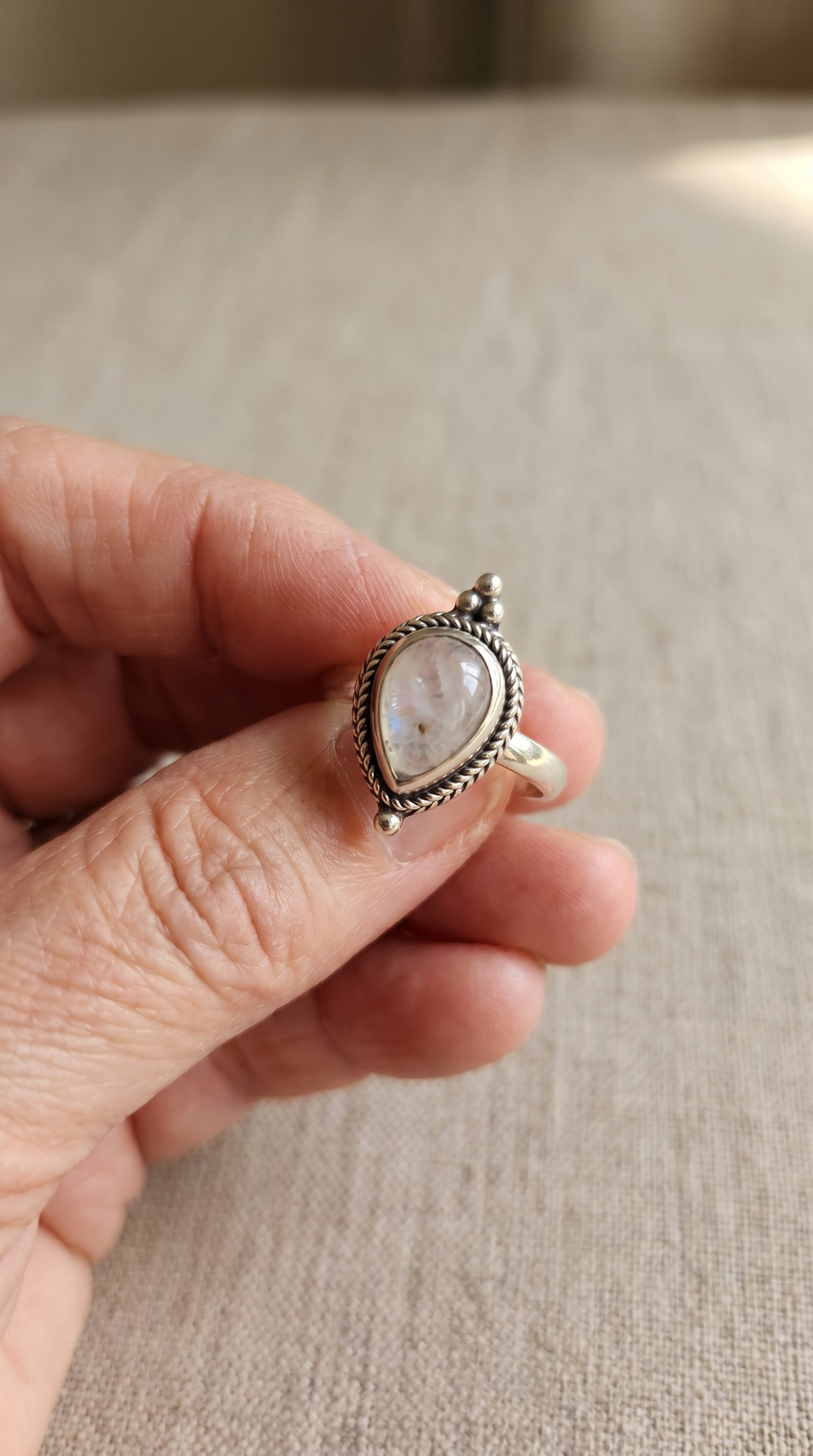 Marquise | Moonstone Handcrafted Bali Ring