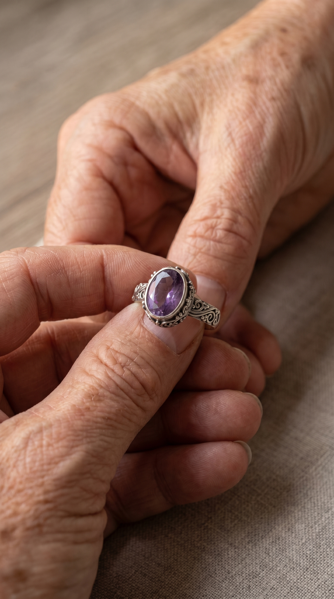 Elarion | Amethyst Handcrafted Bali Ring